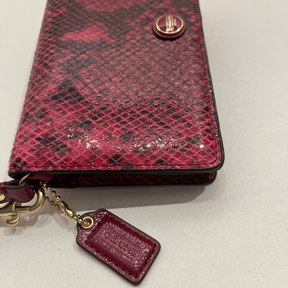 Coach Fuchsia Snakeskin Wallet - Picture 3 of 10
